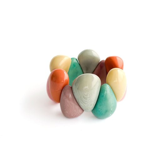 Modern organic design bracelet, made of sustainable tagua nut / vegetable ivory